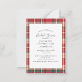 Moderne Karierte Script Bridal Dusche Einladung (Vorderseite)