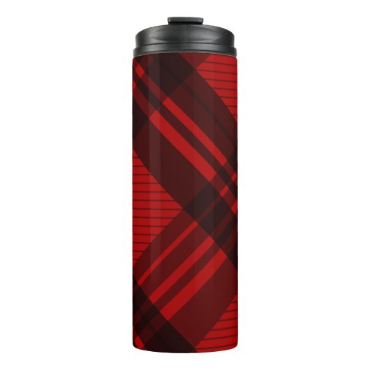 Moderne Karierte Wasserflasche Thermosbecher (Vorderseite)