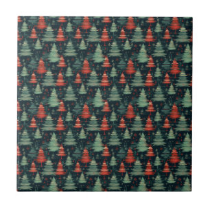 Moderne Karierte Weihnachtsbäume Fliese