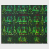 Moderne Karierte Weihnachtsbäume Geschenkpapier (Flach)