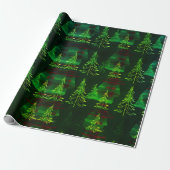 Moderne Karierte Weihnachtsbäume Geschenkpapier (Ungerollt)