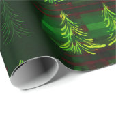 Moderne Karierte Weihnachtsbäume Geschenkpapier (Rolleneckpunkt)