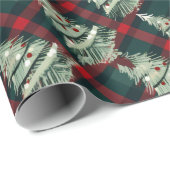 Moderne Karierte Weihnachtsbäume Geschenkpapier (Rolleneckpunkt)