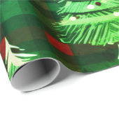 Moderne Karierte Weihnachtsbäume Geschenkpapier (Rolleneckpunkt)
