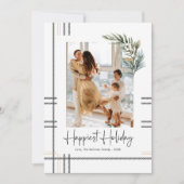 Moderne Karierte Weihnachtsfotokarte Feiertagskarte (Vorderseite)