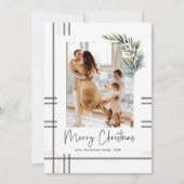 Moderne Karierte Weihnachtsfotokarte Feiertagskarte (Vorderseite)