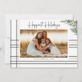 Moderne Karierte Weihnachtsfotokarte Feiertagskarte (Vorderseite)