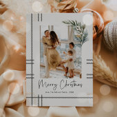 Moderne Karierte Weihnachtsfotokarte Feiertagskarte