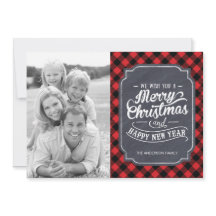 Moderne Karierte Weihnachtsfotokarten