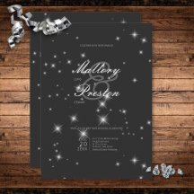 Moderne Karkohle-Schwarze Winter-Sparkle-Hochzeit