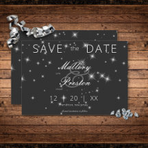 Moderne Karkohle-Schwarze Winter-Sparkle-Hochzeit