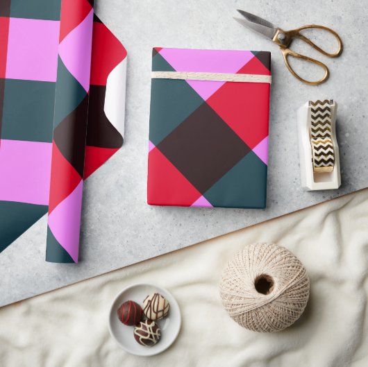 Moderne Karo-Geschenkpapier Geschenkpapier (Kunsthandwerk)