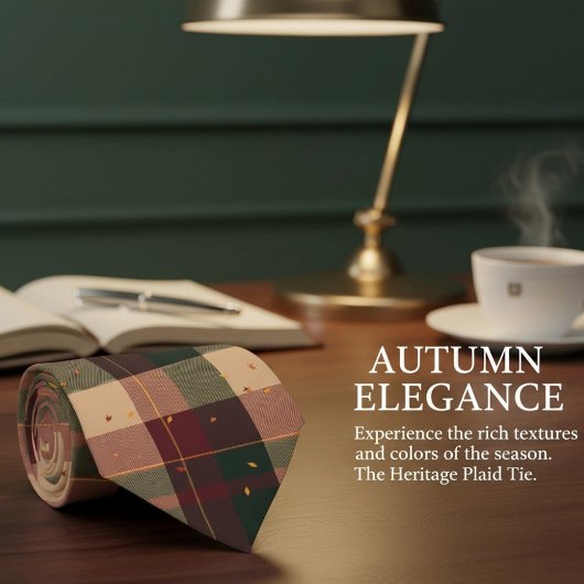 Moderne Karo-Herbst-Design mit fallenden Blättern Krawatte