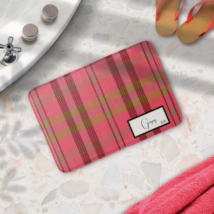 Moderne Karo-Rot-Rosa-Badezimmergummimatte Badematte