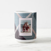 Moderne Karo-Rustikal-Foto-Weihnachts-Kaffeetasse Kaffeetasse (Mittel)