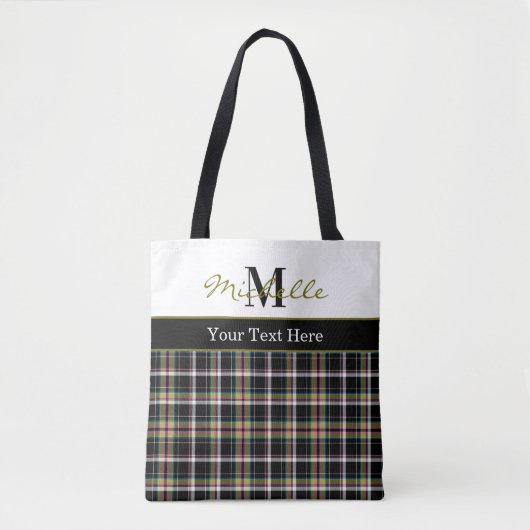 Moderne Karo-Tartan-Muster Olivgrün Tasche (Vorderseite)
