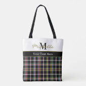 Moderne Karo-Tartan-Muster Olivgrün Tasche (Rückseite)
