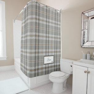 Moderne Karo-Wolken-Grau-Duschvorhang Duschvorhang