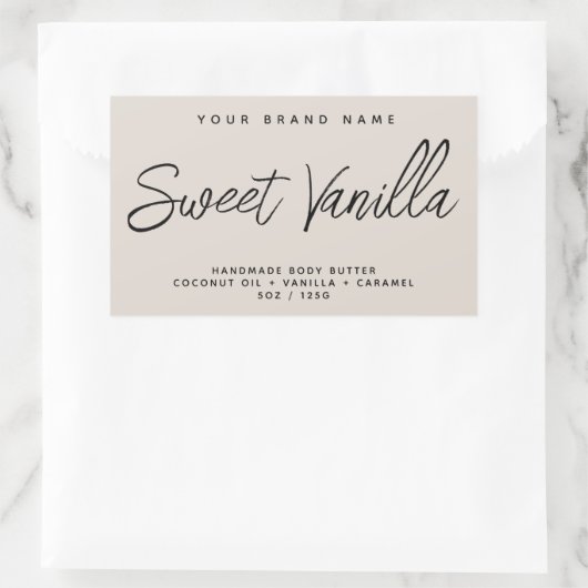 Moderne Karosseriebutter, einfach, elegant Rechteckiger Aufkleber (Tasche)