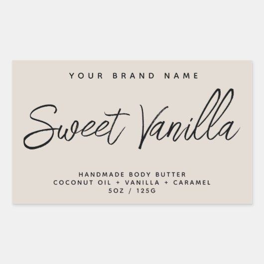 Moderne Karosseriebutter, einfach, elegant Rechteckiger Aufkleber (Vorderseite)