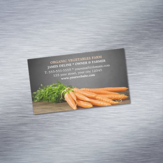 Moderne Karotten/Bio Bauernhöfe Magnetische Visitenkarte (Beispiel)