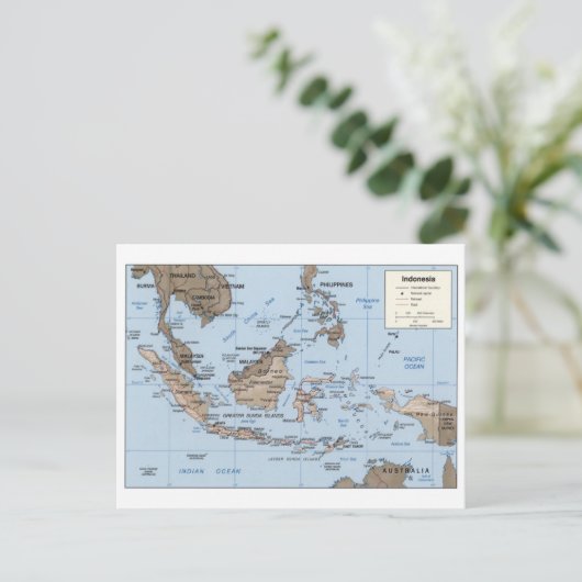 Moderne Karte Indonesiens (Stehend Vorderseite)