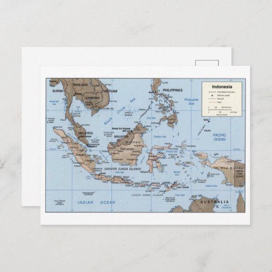 Moderne Karte Indonesiens (Vorne/Hinten)