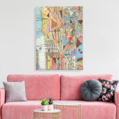 Moderne Karte von New York I 3 Leinwanddruck (Insitu (Wohnzimmer))