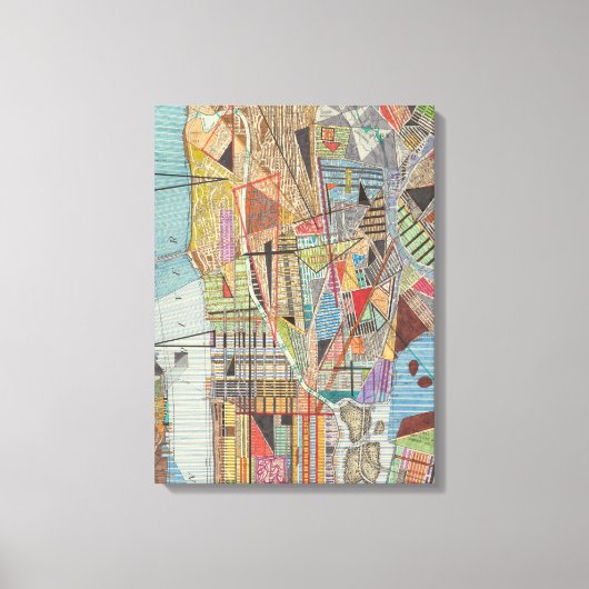 Moderne Karte von New York I 3 Leinwanddruck (Vorderseite)