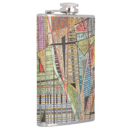 Moderne Karte von New York I Flachmann (Rechts)