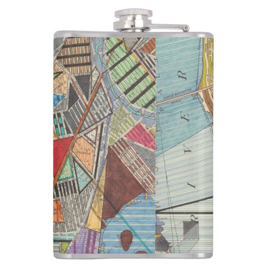 Moderne Karte von New York I Flachmann (Rückseite)