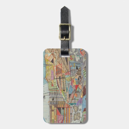 Moderne Karte von New York I Gepäckanhänger (Vorderseite vertikal)