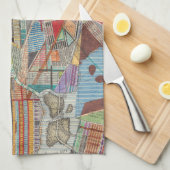 Moderne Karte von New York I Geschirrtuch (Viertel Falte)