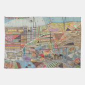 Moderne Karte von New York I Geschirrtuch (Horizontal)