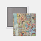 Moderne Karte von New York I Magnet (Vorderseite/Rückseite)