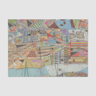 Moderne Karte von New York I Seidenpapier