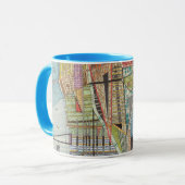 Moderne Karte von New York I Tasse (Vorderseite Links)