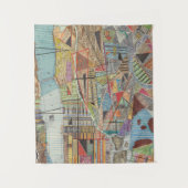 Moderne Karte von New York I Wandteppich (Vorderseite)