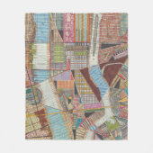 Moderne Karte von New York II Fleecedecke (Vorderseite)