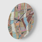 Moderne Karte von New York II Große Wanduhr (Winkel)