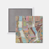 Moderne Karte von New York II Magnet (Vorderseite/Rückseite)