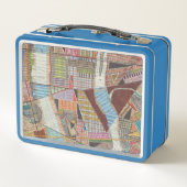 Moderne Karte von New York II Metall Lunch Box (Rückseite)