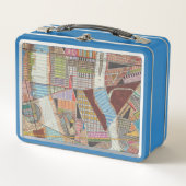 Moderne Karte von New York II Metall Lunch Box (Vorderseite)