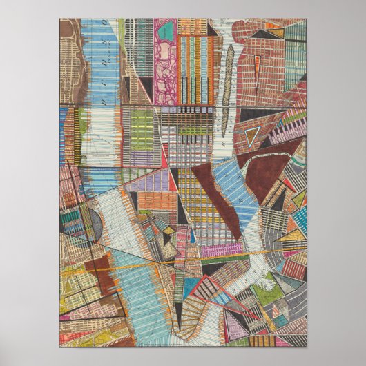 Moderne Karte von New York II Poster (Vorne)