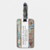 Moderne Karte von New York III Gepäckanhänger (Rückseite vertikal)