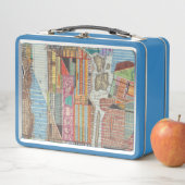 Moderne Karte von New York III Metall Lunch Box (Beispiel)