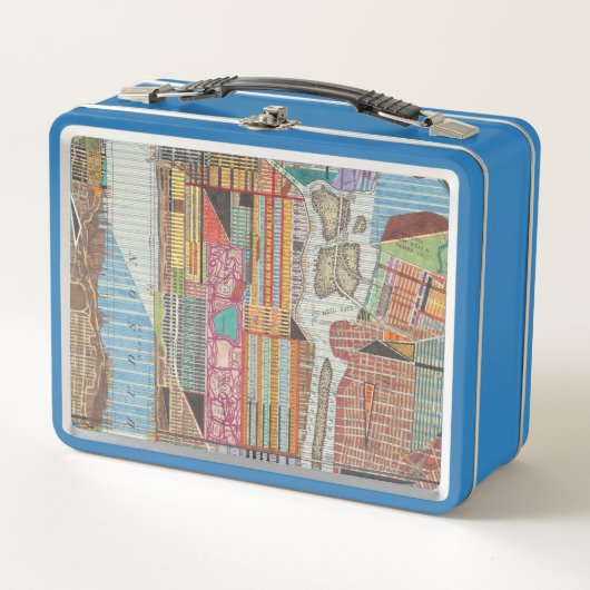 Moderne Karte von New York III Metall Lunch Box (Vorderseite)
