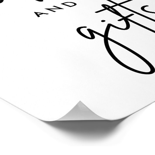 Moderne Karten und Geschenke für die Hochzeitsempf Poster (Ecke)