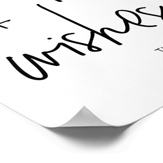 Moderne Karten + Wünsche Hochzeitszeichen Poster (Ecke)