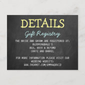 Moderne Karton-Karten für Hochzeitsszenografie Begleitkarte (Rückseite)